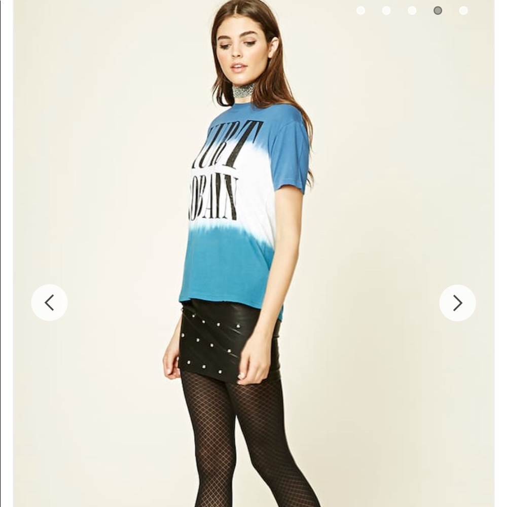 Forever 21 Tie-Dye Kurt Cobain Band Tee